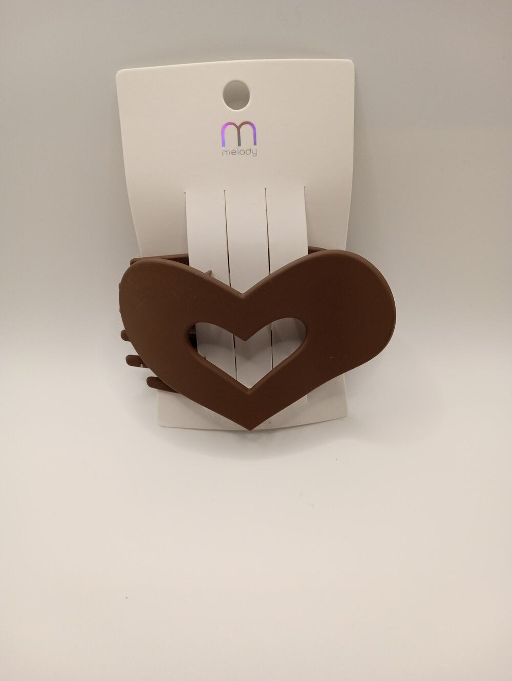 Dark Brown Heart Hair Claw Clip to pull hair back 0914